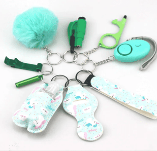 9pcs Women's Self Defense Personal Alarms Keychain