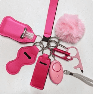 Safety Keychain for Women, Safety Keychain with Alarm, Safety Whistle, Wristlet
